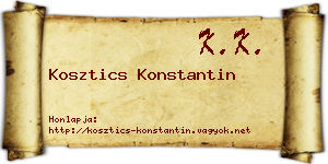 Kosztics Konstantin névjegykártya